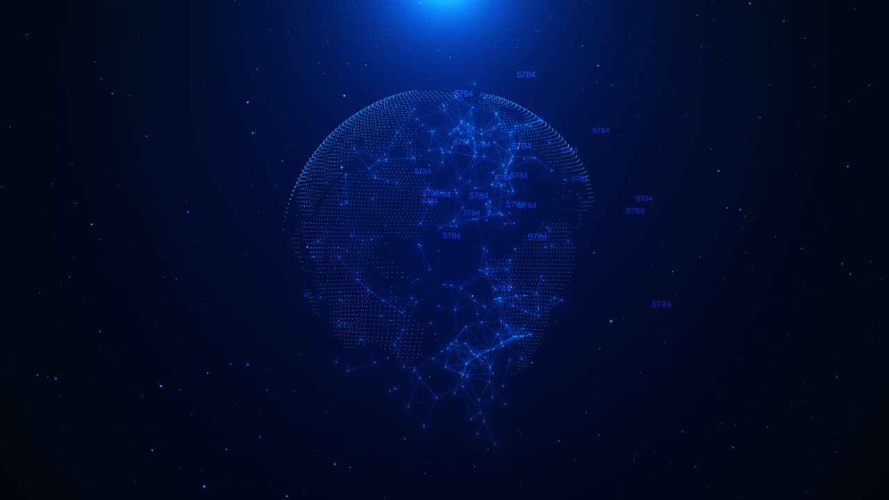 Abstract digital globe futuristic technology sphere connected plexus geometric plexus background