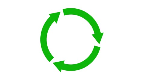 green circle arrows turning animated around process video animation