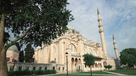 gate to the courtyard of the sultan suleiman mosque, istanbul, turkey. the sultan suleiman mosque is an ottoman imperial mosque located on the third hill