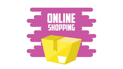 online shopping lettering in box