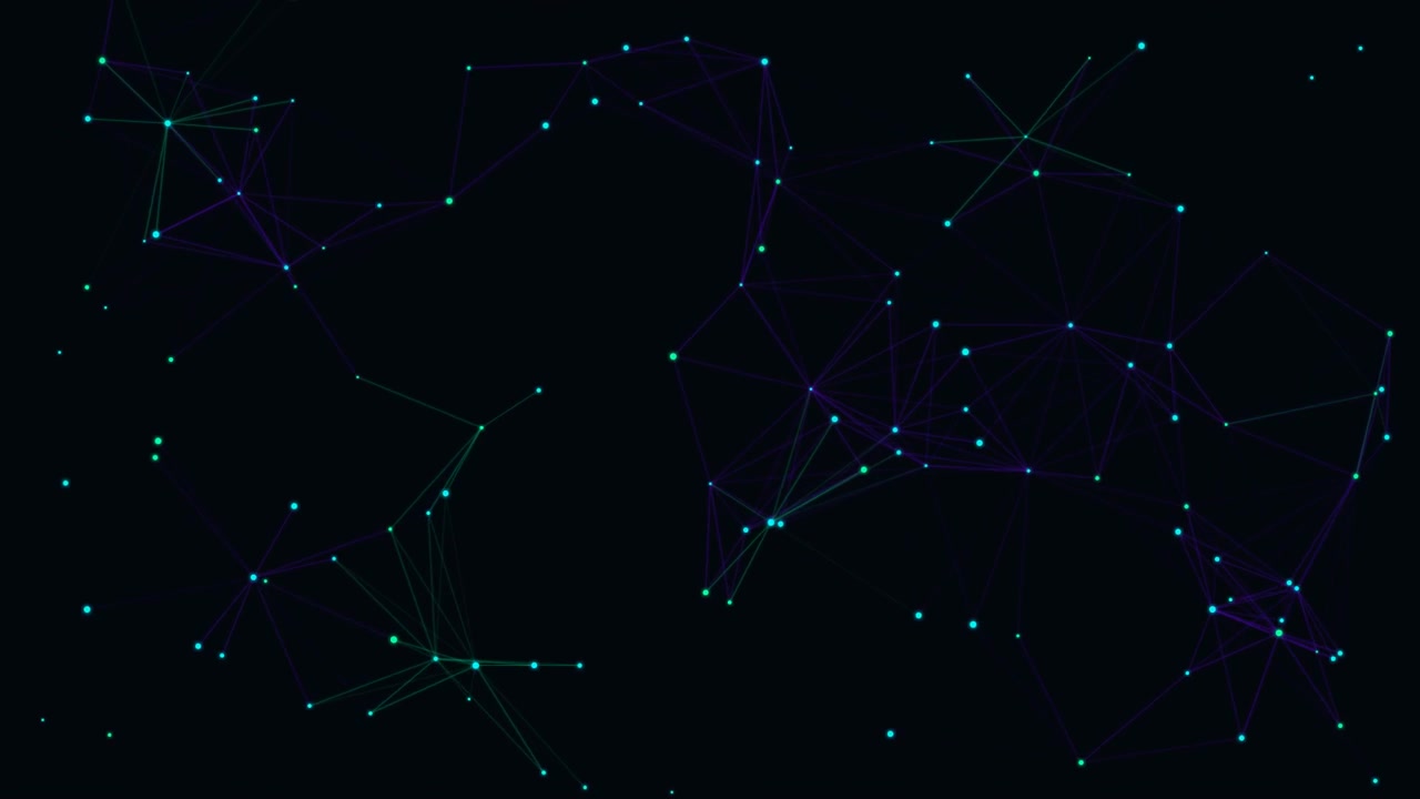 Abstract Digital Network Connection with Glowing Nodes and Lines