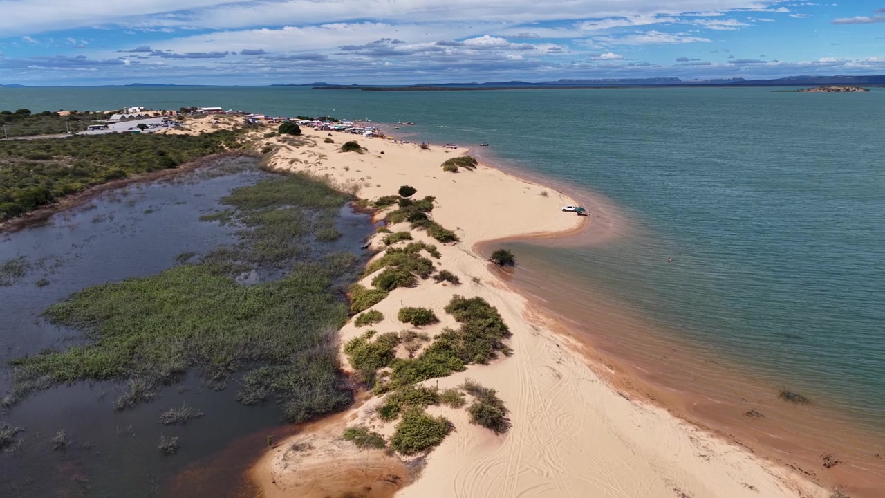 Old Chico Dunes At Casa Nova In Bahia Brazil. Winding Sand Dunes. Sao Francisco River Scenery. Old Chico Dunes At Bahia. Riverfront Landscape. Native People Village. Vacation Travel. Brazil Northeast.