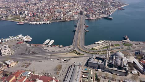 drone footage on golden horn, istanbul,oe01