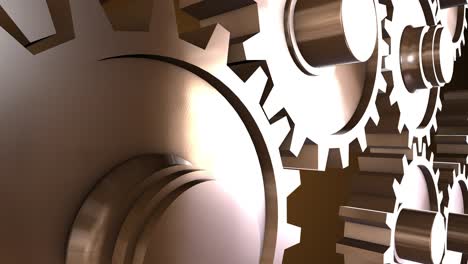 Gears turning with precise accuracy in the mechanism of old watch.
