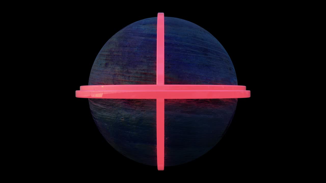 planeta futurista con canal alfa. órbitas de neón moviéndose alrededor de la esfera. patrón sin costuras.