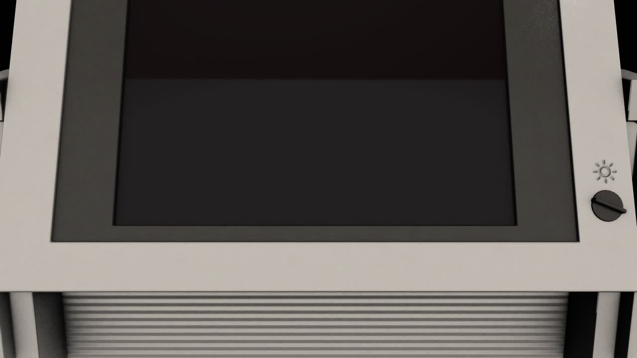Old Retro PC Personal Computer with Green Text on Screen Spelling Out DELETE with Cursor - 3D Animation