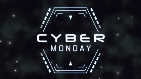lunes cibernético en pantalla con elementos hud