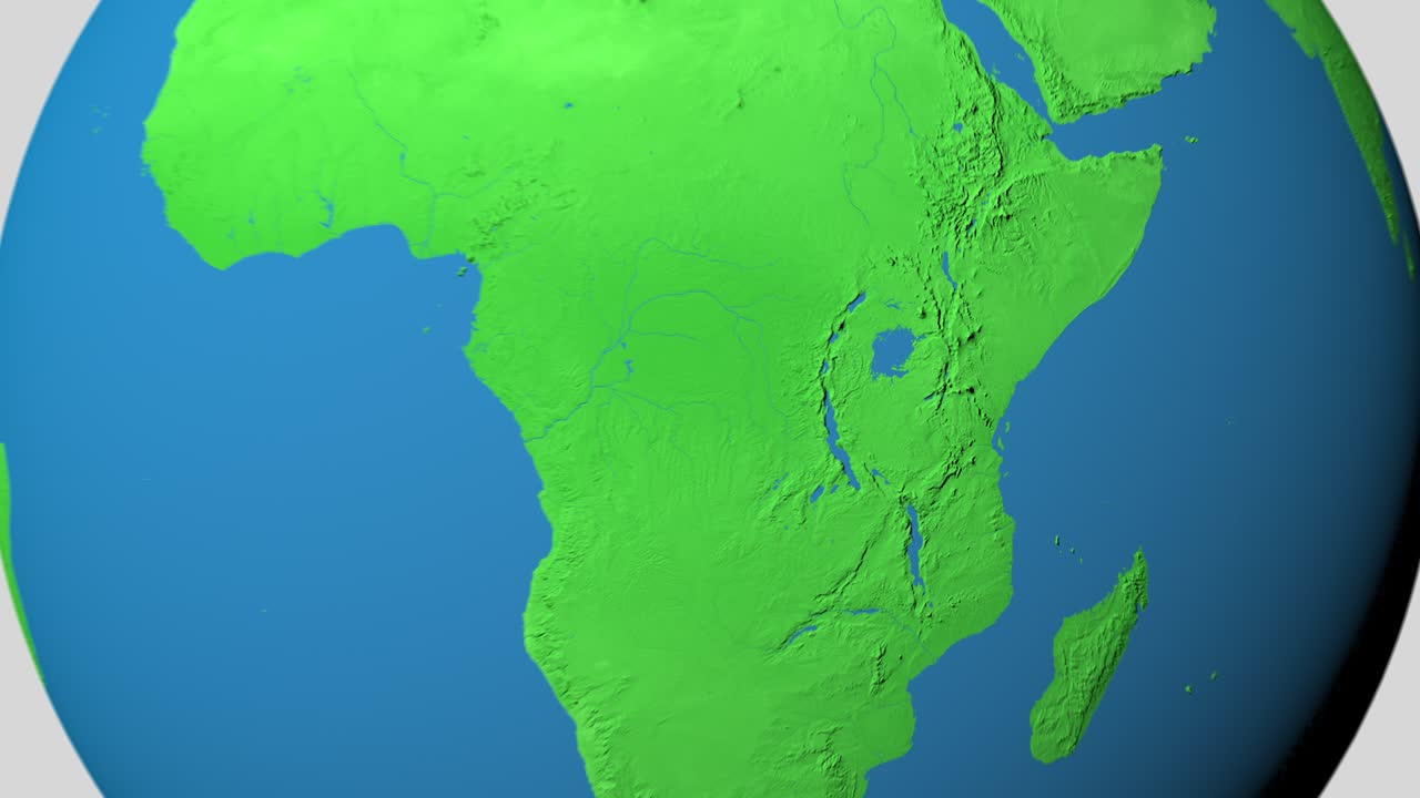 부룬디의 3d 지도