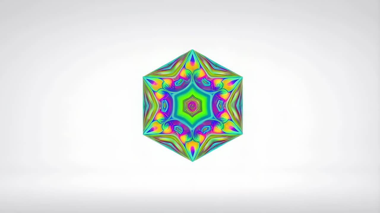 Abstract Colorful Geometric Kaleidoscope Star