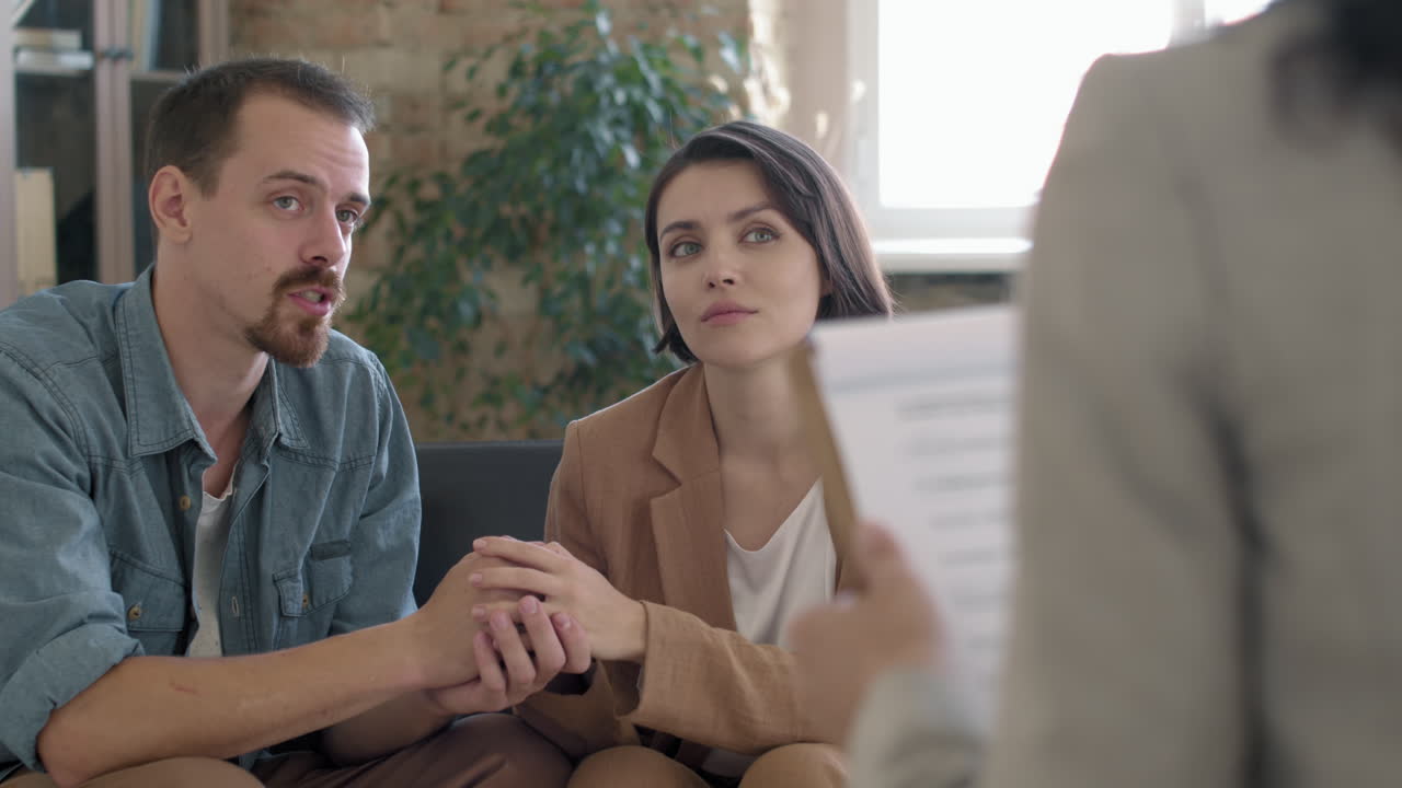 Woman and Man in Couple Therapy Session