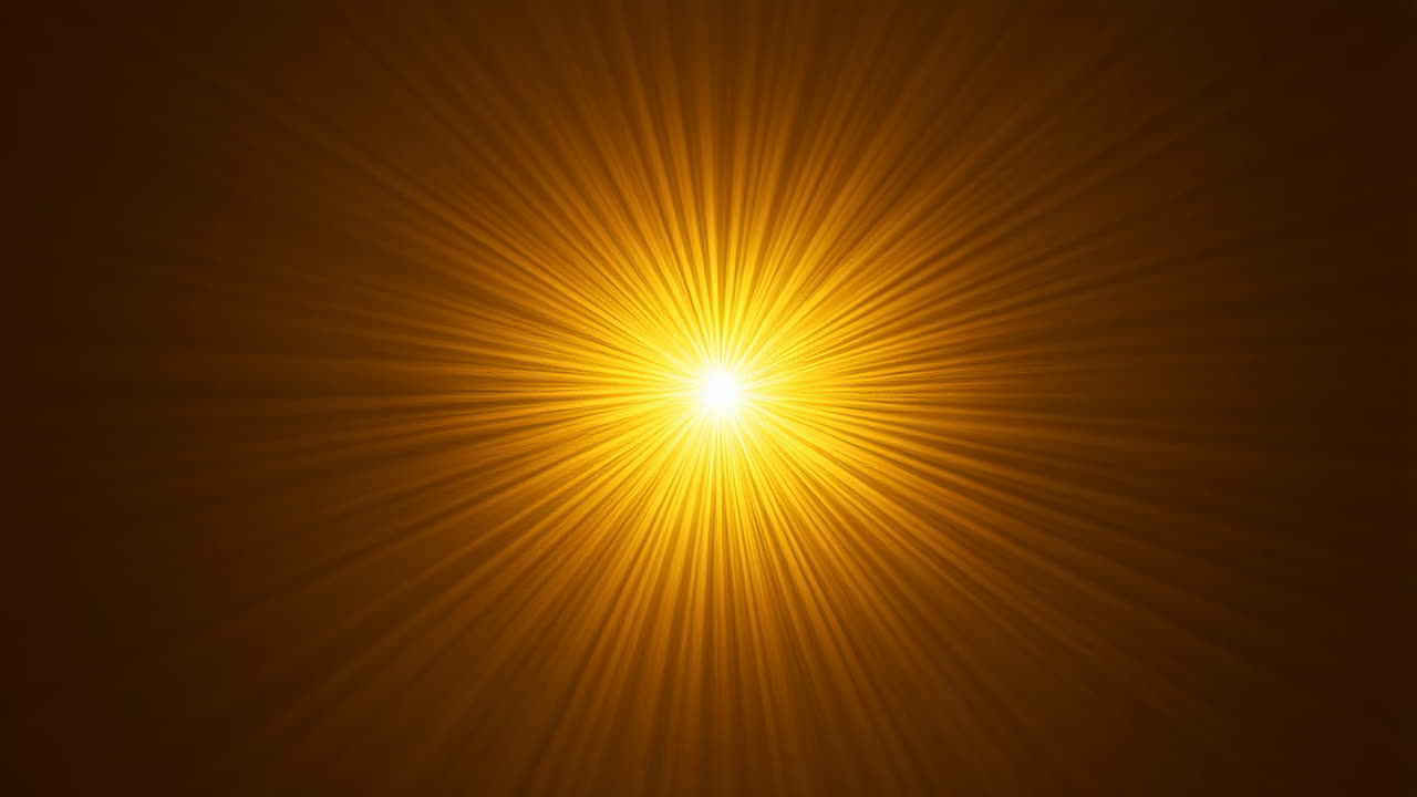 Golden Light Rays Radiating from a Central Point