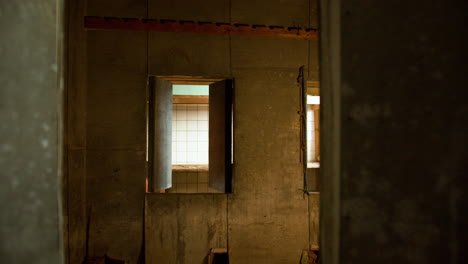 scary clown in abandoned house