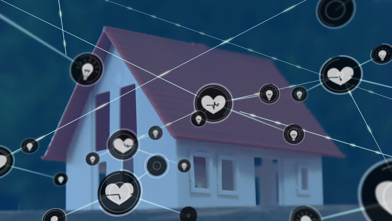 집 모델을 통한 연결 네트워크의 애니메이션