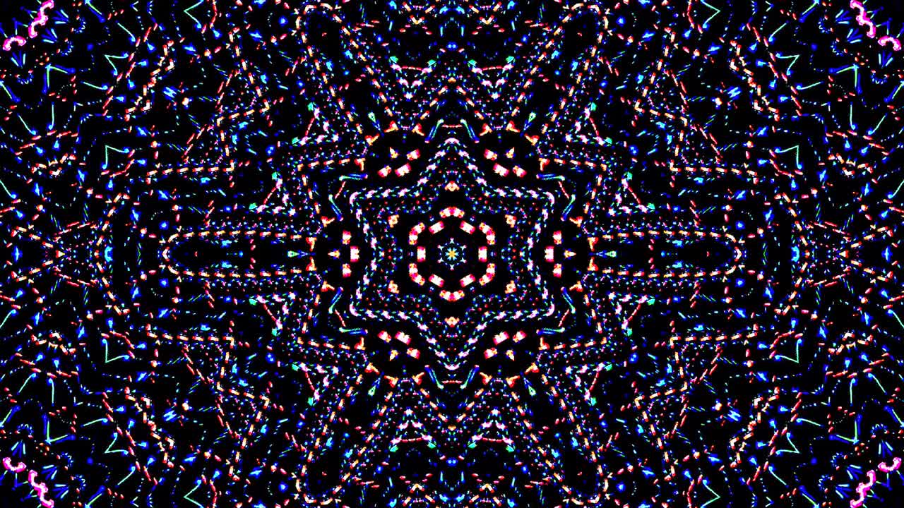 Beautiful abstract kaleidoscope that shines, a radiant light that regulates the subtle movements