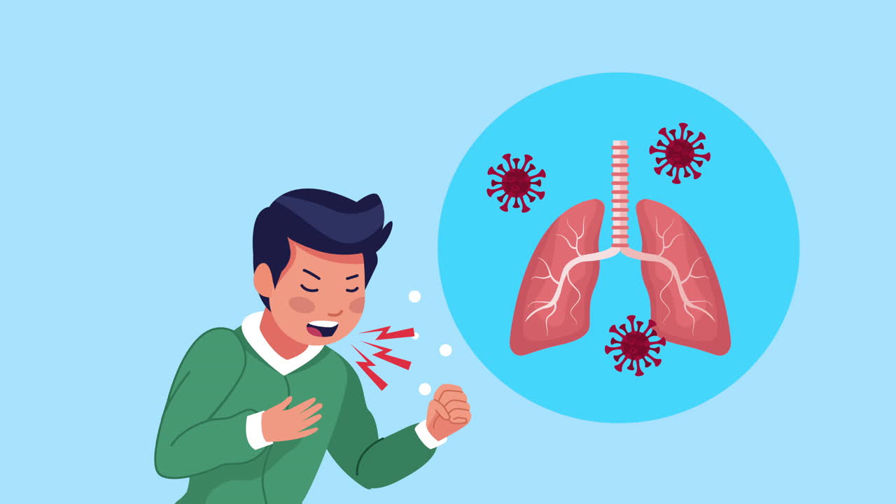 hombre enfermo de covid-19 con pulmones