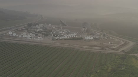satellite communication facility in a rural setting