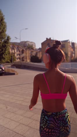 woman outdoors exercising