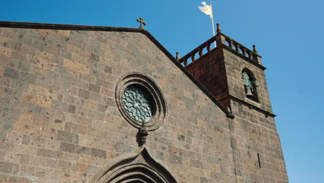 slow motion close up shot of historic church bell tower