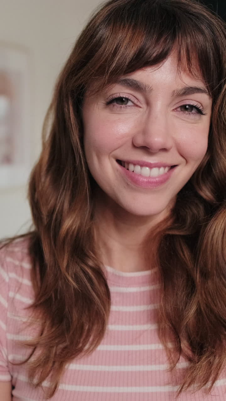 Happy Woman Smiling at Home