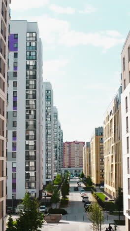 modern apartment buildings in a city