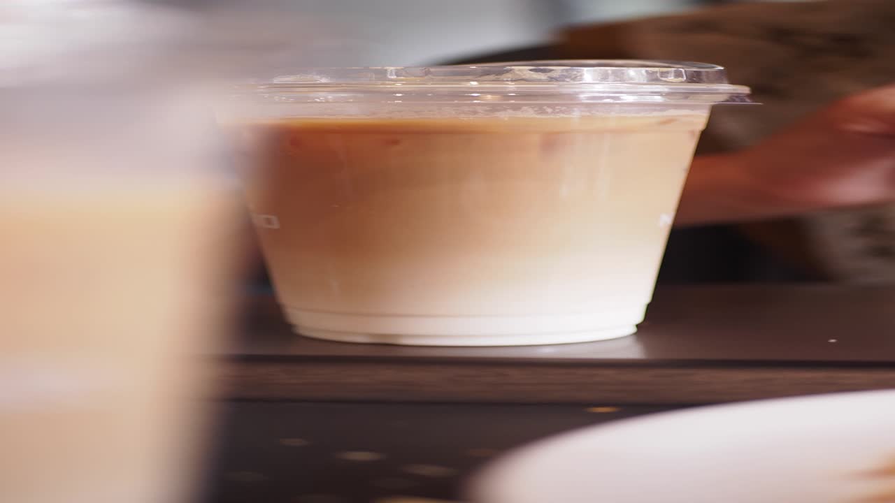 Iced Latte in a Plastic Cup