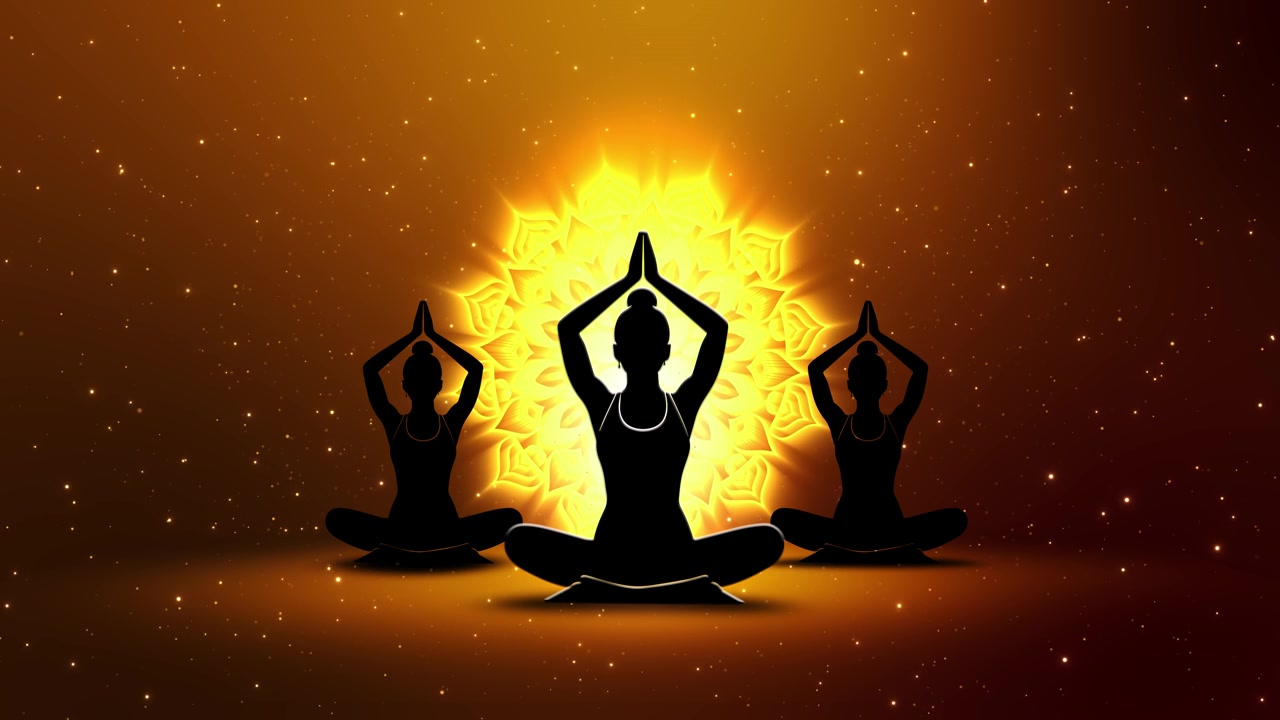 Silhouette, meditazione chakra calma, punti energetici magici, benessere spirituale, consapevolezza, pace, persona