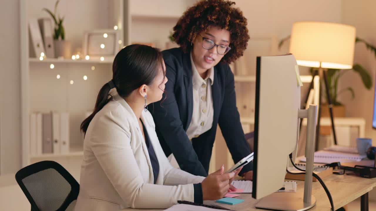 Business people with tablet, strategy and meeting