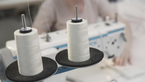 sewing machine with thread bobbins