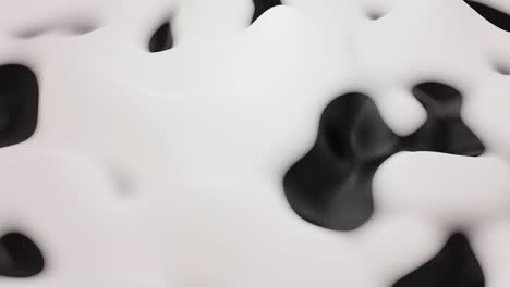 abstracto líquido blanco gradientes negros, superficie de brillo interior como el paisaje. 4k animación de bucle sin costuras. hermosos gradientes de color como fondo ondulado líquido abstracto. 1