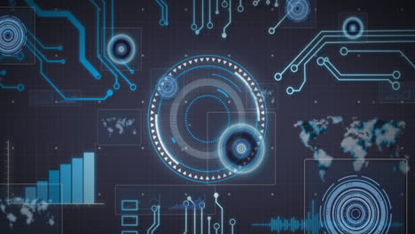 animación del escaneo del alcance y el procesamiento de datos en la interfaz