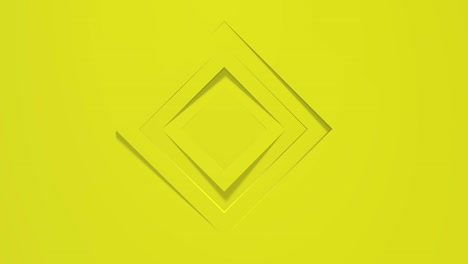 fondo de negocios amarillo con cuadrados, cuadriláteros girando en el centro del marco. movimiento de marcos de ventanas. animación 3d. hermosa renderización de bucle en 4k.