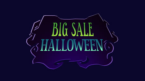 halloween big sale with mystical frame on dark space