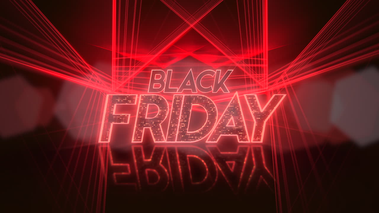 붉은 광선으로 무대에서 검은 금요일