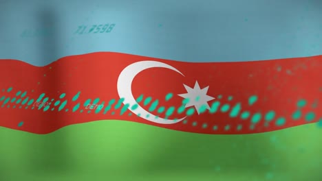 animación del procesamiento de datos sobre la bandera de azerbaiyán