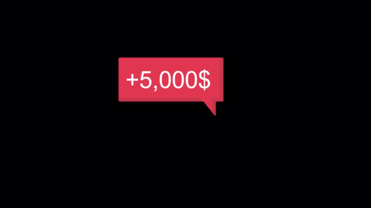 Digital Counter Displaying Increasing Dollar Amount on Black Background