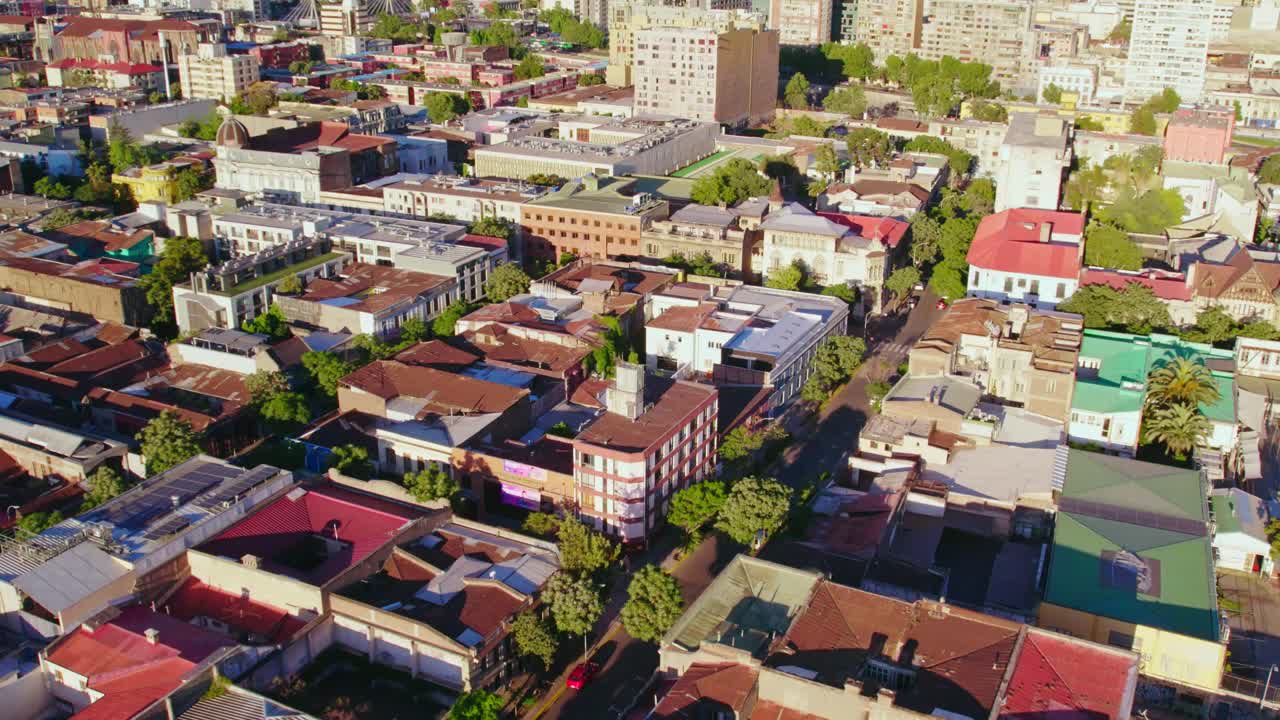 바리오 콘차 이 토로 (barrio concha y toro) 의 고대 브라질 동네 위에서 공중 촬영