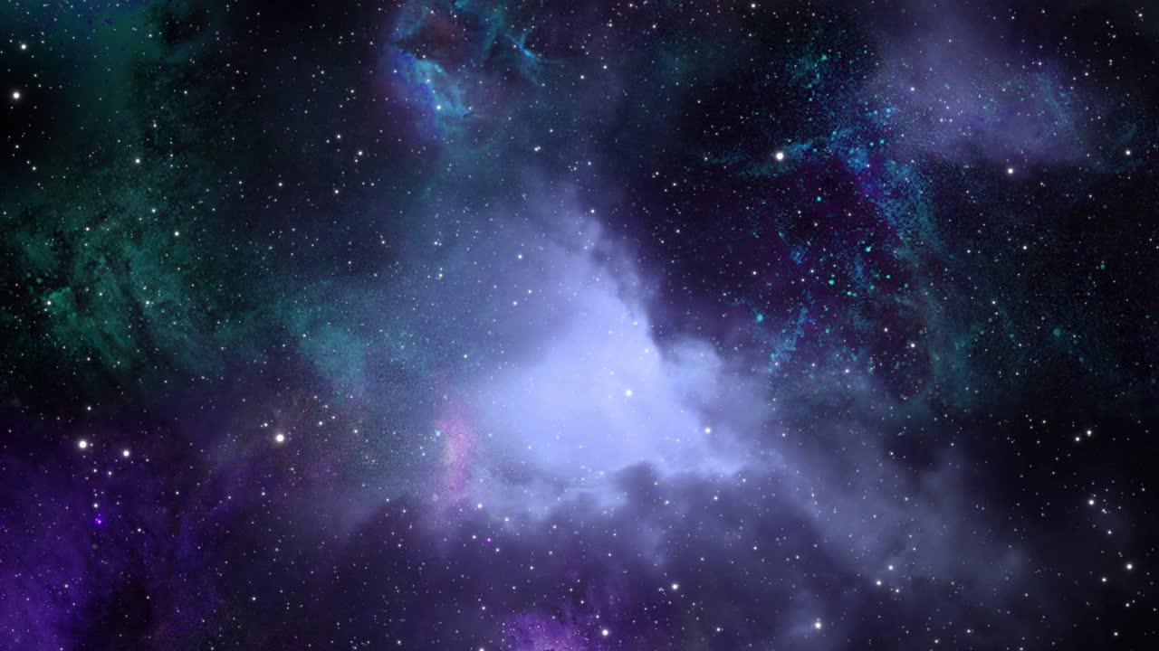 view of Nebula and stars in space 4k
