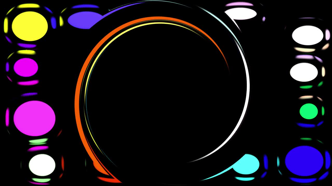 animación en color en un fondo negro, adecuada para un salto al comienzo de un video