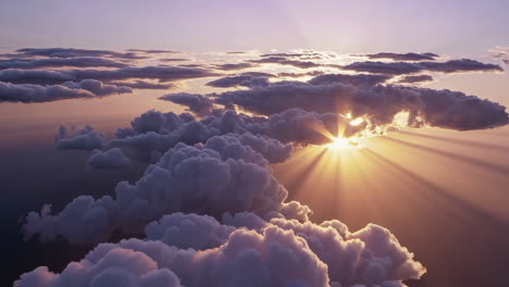 sunset through clouds