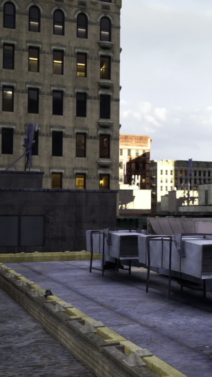 View of rooftops and buildings in an urban area during cloudy weather