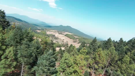 Vista-En-Primera-Persona-De-Montañas-Y-árboles-En-Un-Bosque-En-Michoacán-Cerca-De-Tancitaro