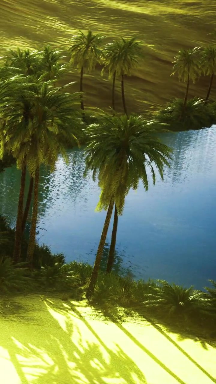 Palme e acqua calma in un ambiente naturale vicino a una riva di giorno
