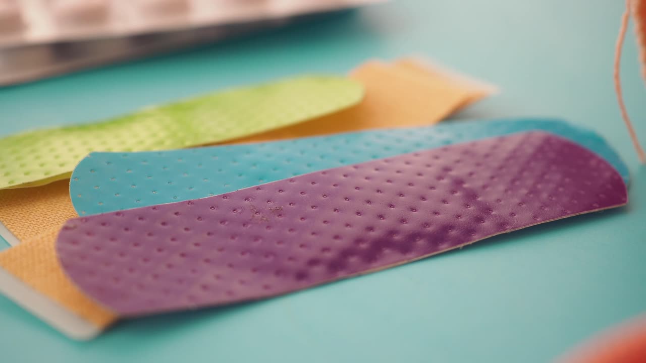 Colorful Band-Aids for First Aid and Wound Care