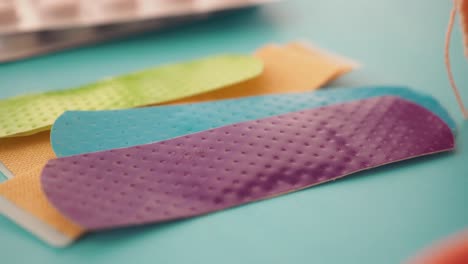 colorful band-aids for first aid and wound care
