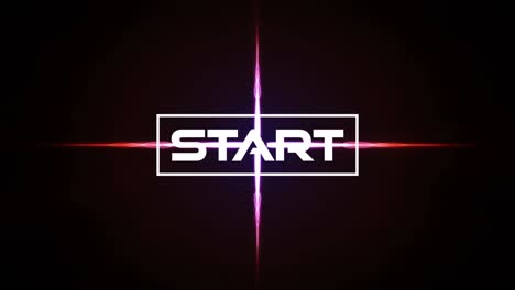 animation of start text over red light on black background