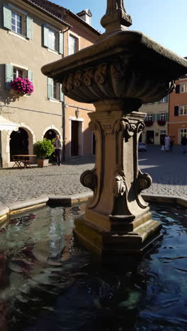 charming european town square with fountain