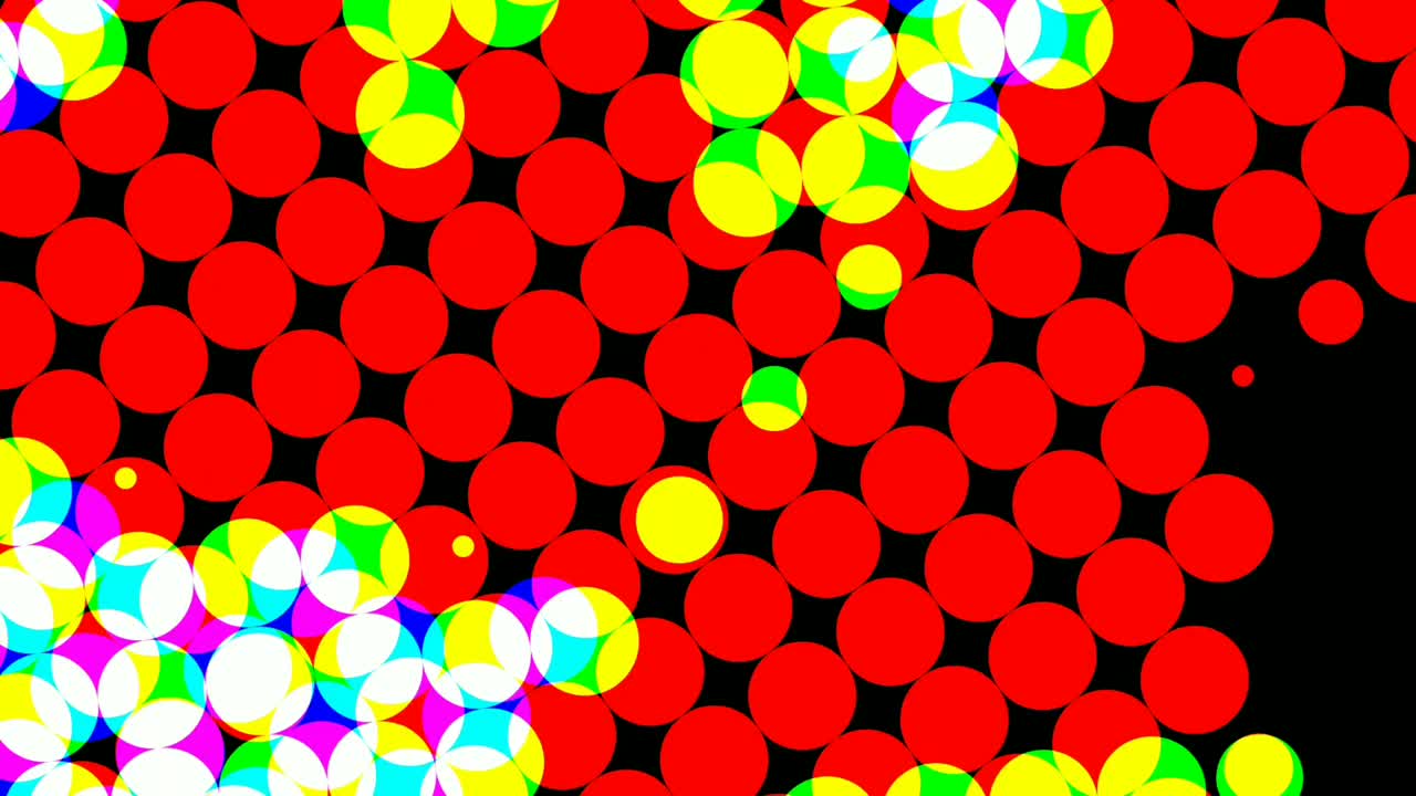 나타나고 박이는 원의 그래픽 효과