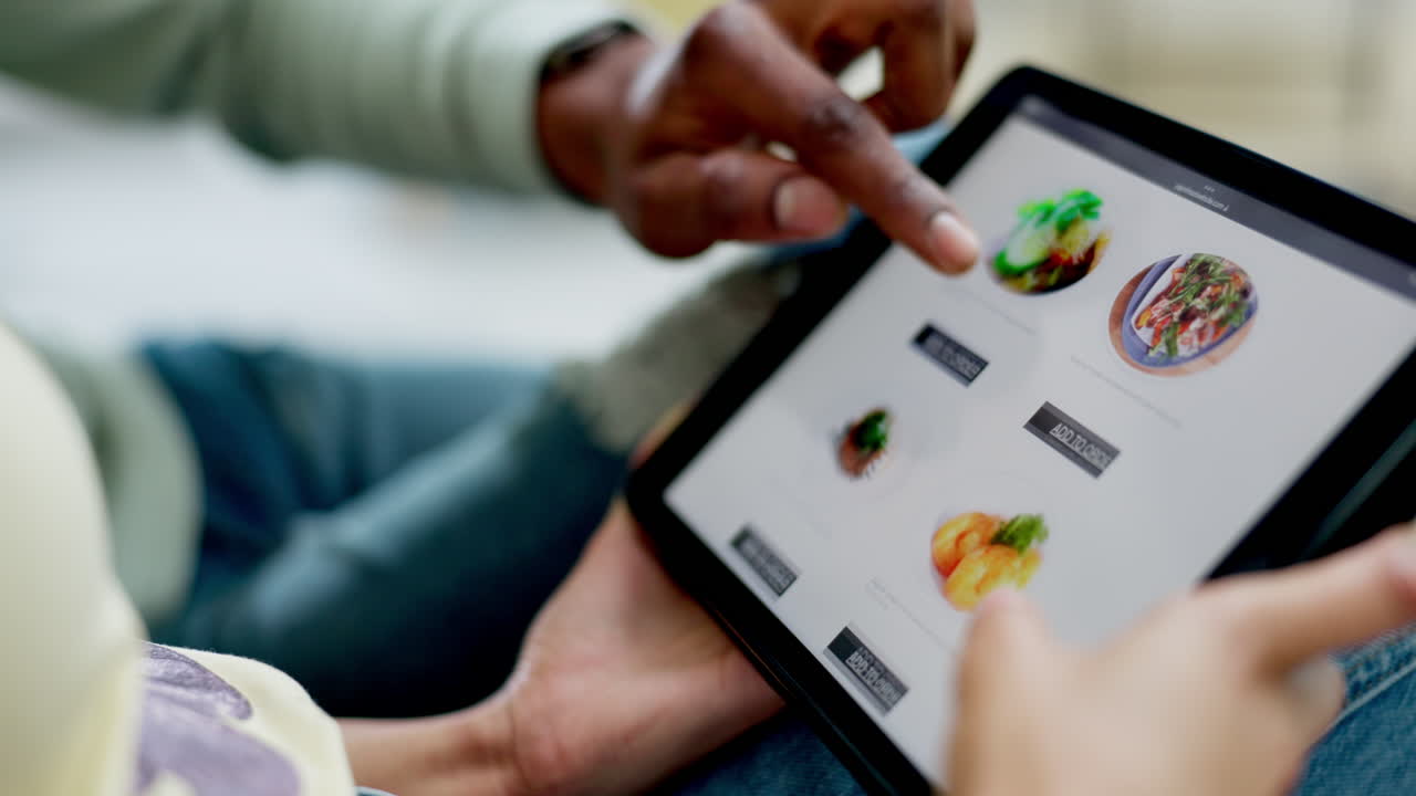 pantalla de tableta, compras en línea