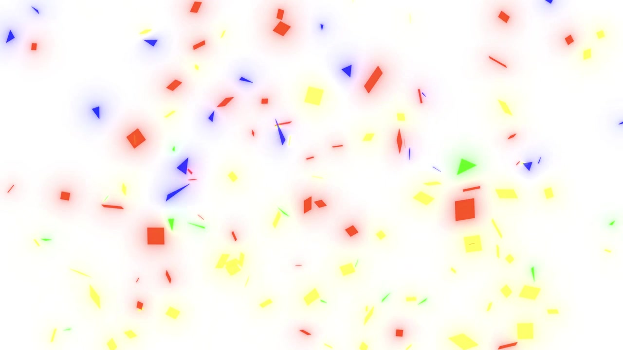 Coriandoli colorati che esplodono e cadono su sfondo bianco