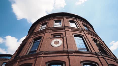 old industrial building with round facade